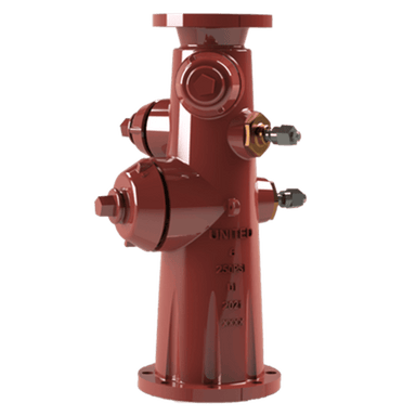 FIREFLO 08 Wet Barrel Fire Hydrant in red with monitor flange