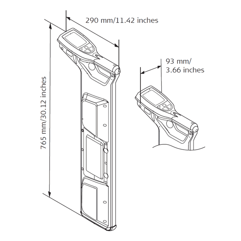 Leica DD220 Utility Locator Dimensions Diagram