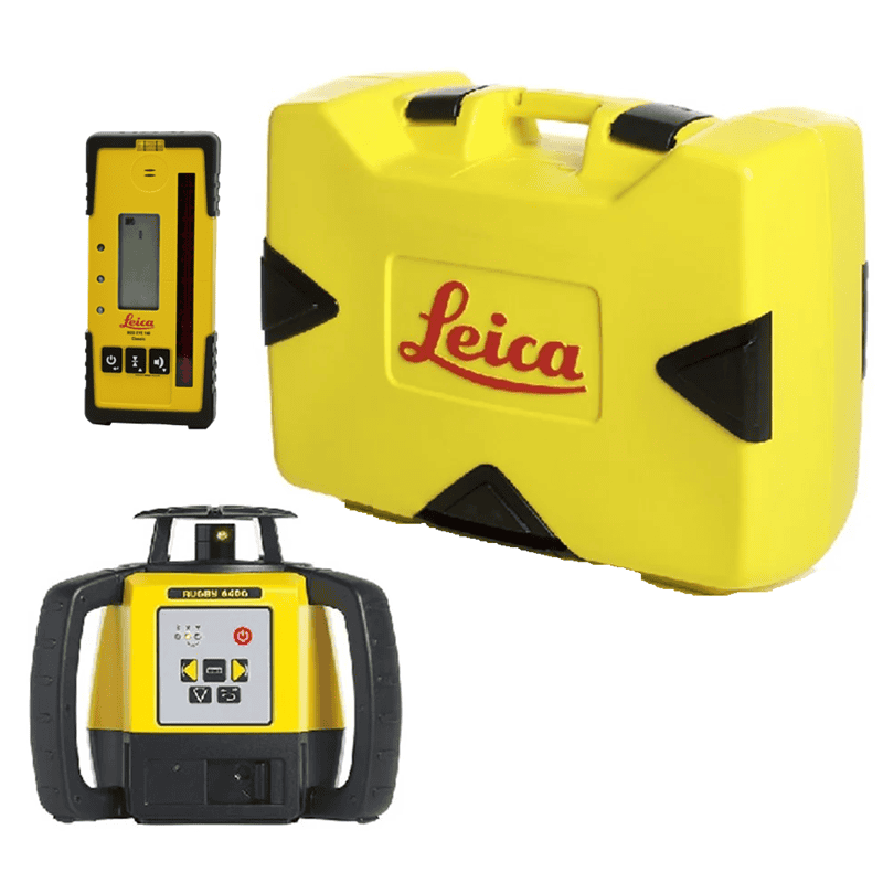Leica Rugby 640 Green Rotary Laser 120 Rod Eye Alkaline