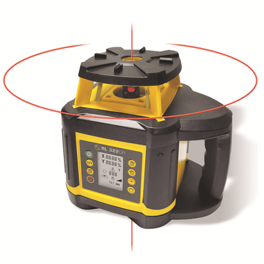 SitePro RL 322GR Rotary Laser Front Quarter View with LCD Screen