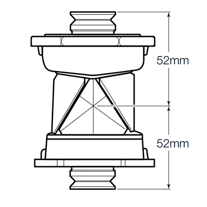 SitePro 360° Degree Builders Robotic Prism Diagram with Dimensions