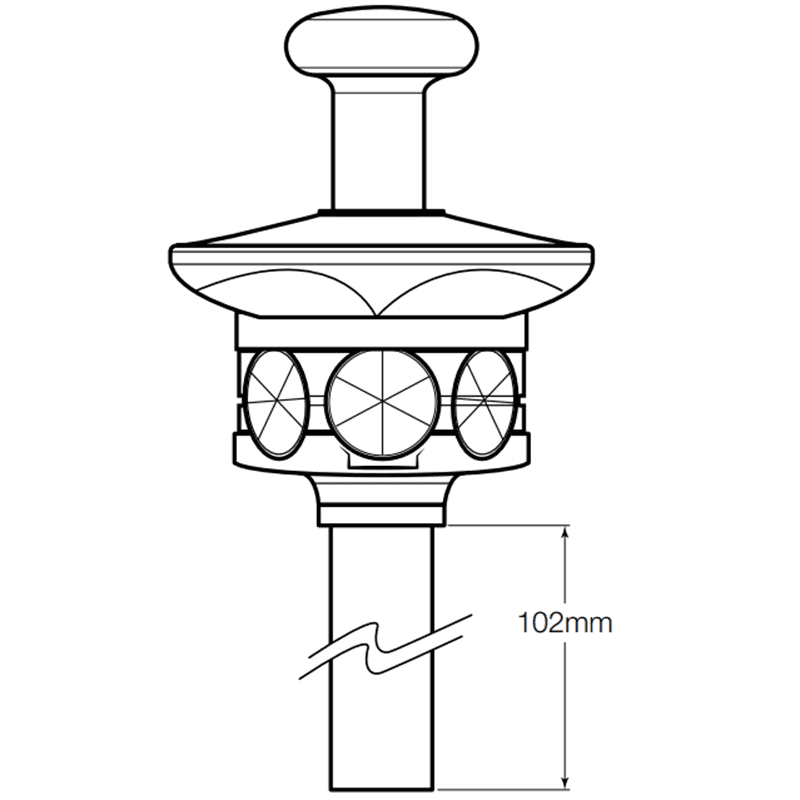 SitePro 360° Robotic Survey Prism System Diagram with Dimensions