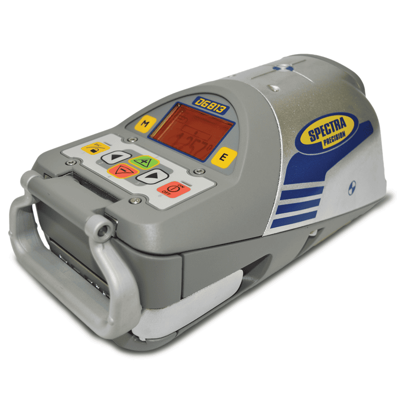 Spectra DG813 Dialgrade Pipe Laser Quarter Rear View with LCD display and controls for the Extra Package