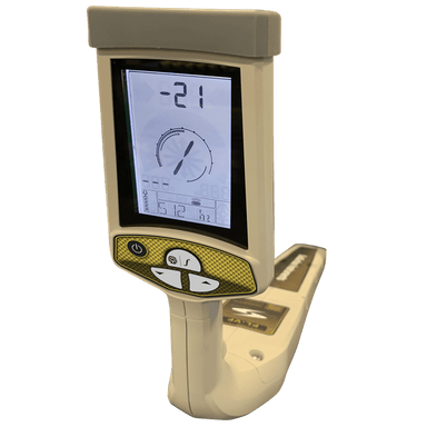 VF-3 Utility Locator front of receiver showing back-lit LCD screen